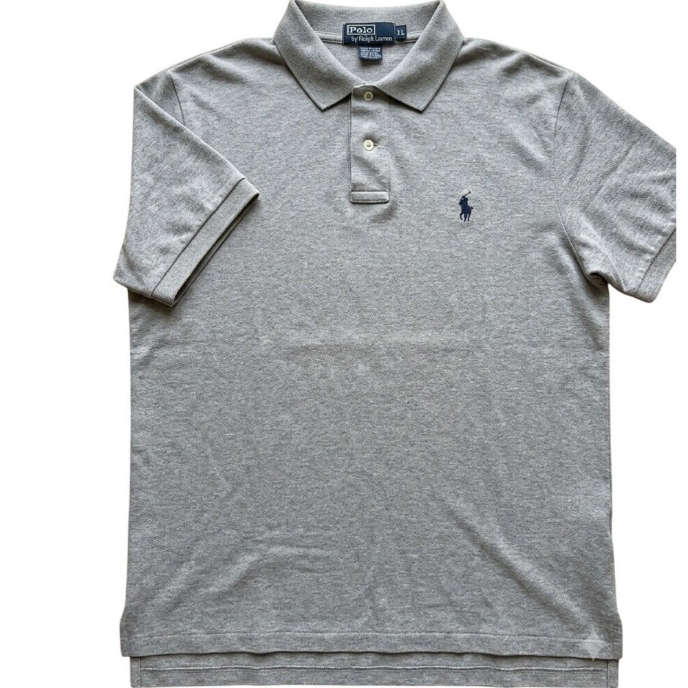 Vintage 90s Polo by Ralph Lauren Grey Polo Shirt - Men's Size XL